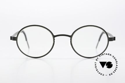 Lindberg 9587 Strip Titanium Black Designer Eyeglasses, model 9587, in size 43-21, 135mm temples, color U9, Made for Men and Women