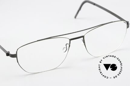 Lindberg 9618 Strip Titanium Black Designer Eyewear, unworn, new old stock with original case by Lindberg, Made for Men and Women