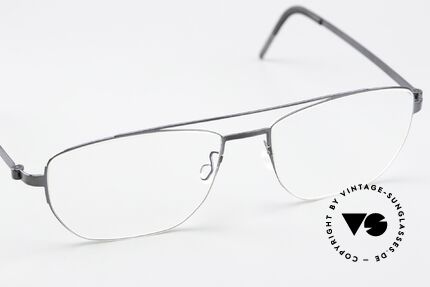 Lindberg 9618 Strip Titanium Polished Gray Eyeglasses, unworn, new old stock with original case by Lindberg, Made for Men and Women
