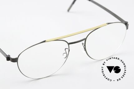 Lindberg 9616 52 Strip Titanium Quality Frame From Denmark, unworn, new old stock with original case by Lindberg, Made for Men and Women