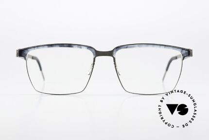 Lindberg 9841 Strip Titanium Square Eyewear For Men, titan frame with acetate upper rim = "combination", Made for Men