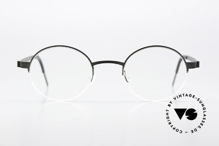 Lindberg 7413 Strip Titanium Round Nylor Frame Black, ladies & gents model 7413, T407 in size 45-21, 135mm, Made for Men and Women