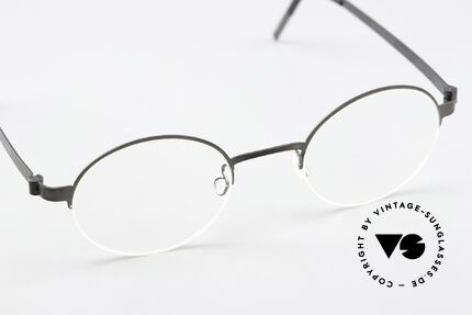 Lindberg 7413 Strip Titanium Round Nylor Frame Black, unworn, new old stock with original case by Lindberg, Made for Men and Women