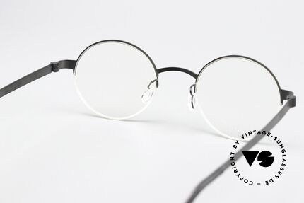 Lindberg 7413 Strip Titanium Round Nylor Frame Black, orig. DEMO lenses can be replaced with prescriptions, Made for Men and Women