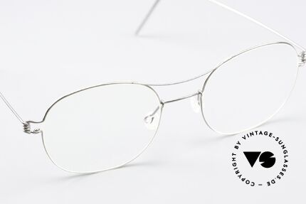 Lindberg Rasmus 49 Air Titan Rim Classic Frame Silver Polished, unworn single item; + orig. magnetic case by Lindberg, Made for Men and Women