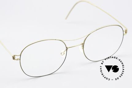 Lindberg Rasmus 49 Air Titan Rim Classic Frame Matt Gold, unworn single item; + orig. magnetic case by Lindberg, Made for Men and Women