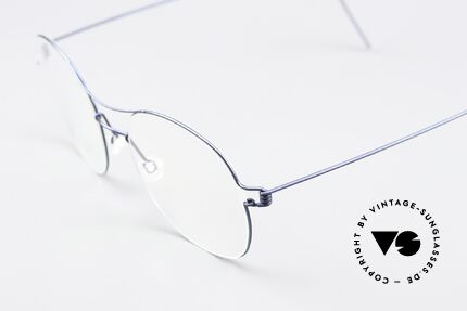 Lindberg Rasmus 49 Air Titan Rim Classic Frame Matt Blue, high-end, stylish & really innovative: grade 'vintage', Made for Men and Women