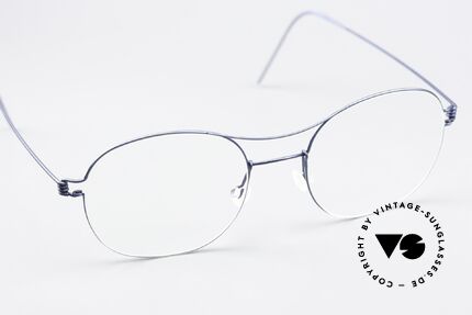 Lindberg Rasmus 49 Air Titan Rim Classic Frame Matt Blue, unworn single item; + orig. magnetic case by Lindberg, Made for Men and Women