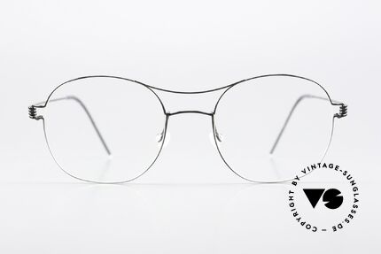 Lindberg Rasmus 49 Air Titan Rim Black Polished Titan Frame, Rasmus, size 49-19, 145 in color PU9 = polished black, Made for Men and Women