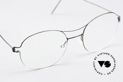 Lindberg Rasmus 49 Air Titan Rim Black Polished Titan Frame, unworn single item; + orig. magnetic case by Lindberg, Made for Men and Women