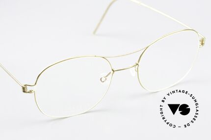 Lindberg Rasmus 47 Air Titan Rim Classic Frame Shiny Gold, unworn single item; + orig. magnetic case by Lindberg, Made for Men and Women