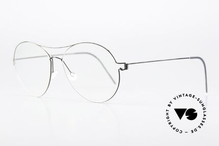 Lindberg April Air Titan Rim Shiny Black Titan Frame, simply timeless, stylish & innovative: grade 'vintage', Made for Women