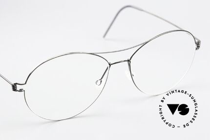 Lindberg April Air Titan Rim Shiny Black Titan Frame, unworn, NOS, with original magnetic case by Lindberg, Made for Women