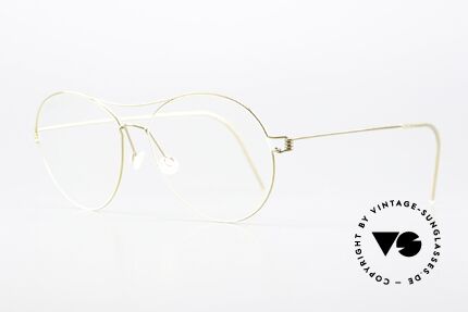 Lindberg April Air Titan Rim Shiny Gold Titanium Frame, simply timeless, stylish & innovative: grade 'vintage', Made for Women