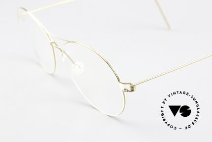 Lindberg April Air Titan Rim Shiny Gold Titanium Frame, extremely strong, resilient and flexible (and 3g only!), Made for Women