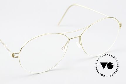 Lindberg April Air Titan Rim Shiny Gold Titanium Frame, unworn, NOS, with original magnetic case by Lindberg, Made for Women