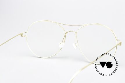 Lindberg April Air Titan Rim Shiny Gold Titanium Frame, simple & strong frame: free from screws, rivets & welds, Made for Women