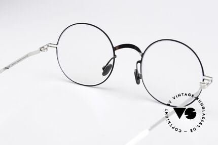 Mykita Sigur Round Frame Black Silver, flexible frame can be glazed as desired (optical / sun), Made for Men and Women