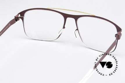 Mykita Corrado Square Frame Burgundy Gold, flexible frame can be glazed as desired (optical / sun), Made for Men and Women