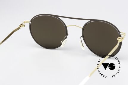 Mykita Tore Round Sunglasses Gold Terra, sun lenses (100% UV) can be replaced with prescriptions, Made for Men and Women