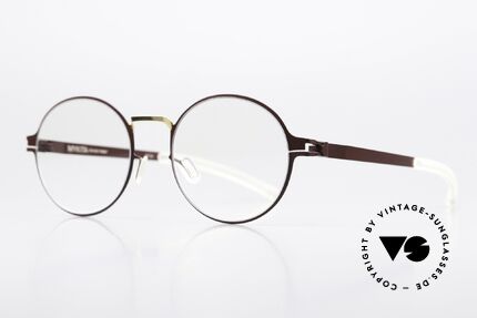 Mykita Ninni Round Frame Burgundy Gold, color is "Gold/Burgundy" = suitable for ladies & gents, Made for Men and Women