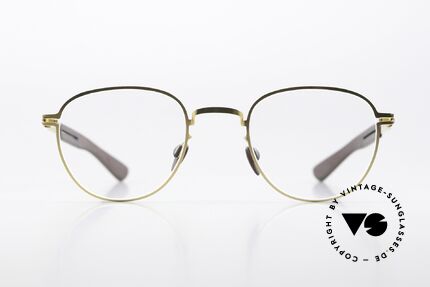 Mykita Mylon Basil Mylon Hybrid Panto Frame, size 47-24, color 244 (Gold / Ebony Brown), Made for Men and Women