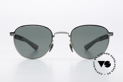 Mykita Mylon Basil Panto Designer Sunglasses, size 47-24, color 245 (Silver / Storm Grey), Made for Men and Women