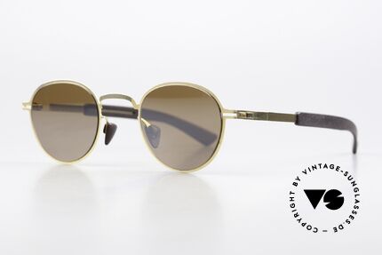 Mykita Mylon Quince Light Mirrored Sunglasses, 244: Gold / Ebony Brown Siennabrown Flash, Made for Men and Women