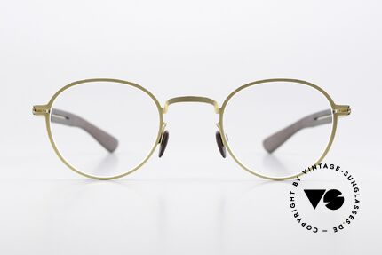 Mykita Mylon Quince Designer Panto Eyewear, size 45-26, color code 244 Gold / Ebony Brown, Made for Men and Women