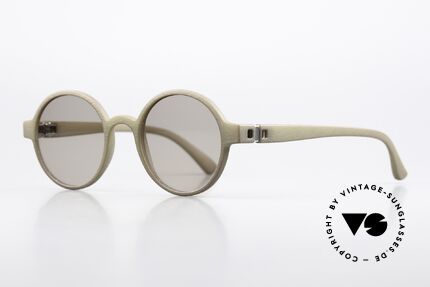 Mykita Mylon Voo Round Designer Sunglasses, brownish in photos; in real life more greenish, Made for Men and Women
