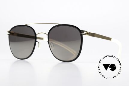 Mykita Keaton Sunglasses In Gold Black, Color Code 167 = Gold / Jet Black Brilliantgrey Solid, Made for Men and Women