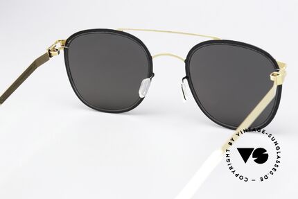Mykita Keaton Sunglasses In Gold Black, sun lenses (100% UV) can be replaced with prescriptions, Made for Men and Women