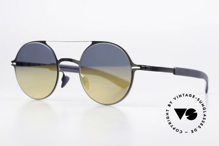 Mykita Mylon Lupine Flash Mirrored Sunglasses, Shiny Graphite/Navy Blue Pearlygold Flash, Made for Men and Women
