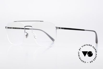 Mykita Yuuto Square Glasses For Men, col 328: Silver/Shiny Graphite, striking men's glasses, Made for Men