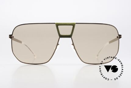 Mykita Mylon Cayenne XL Panorama Shades Shield, color 410 = Khaki Shiny Copp Nude Shield, Made for Men and Women