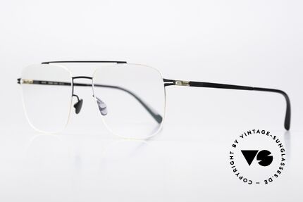 Mykita Yuuto Square Eyeglasses For Men, color 056: Black/Gold, striking gentlemen's eyeglasses, Made for Men