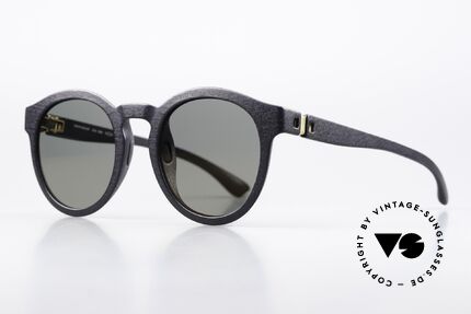 Mykita Mylon Giba Panto Designer Sunglasses, Pitch Black Lightgold Flash: slightly mirrored, Made for Men and Women