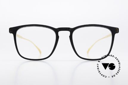 Mykita Mylon Jujubi Square Panto Black Gold, size 52-19, col. 306: Pitch Black/Glossy Gold, Made for Men and Women