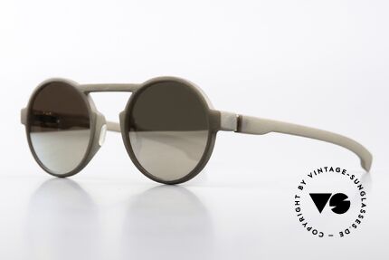 Mykita Mylon Thunder Gold Mirrored Sunglasses, color: Taupe Grey (with gold-mirrored lenses), Made for Men and Women