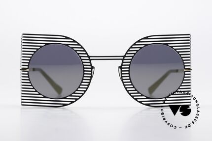 Mykita Studio 1.3 Spectacular Sunglasses, c. 926: Indigo/Gold Brilliant Blue (light mirrored), Made for Women