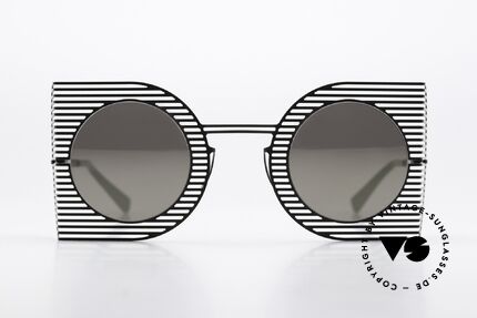Mykita Studio 1.3 Haute Couture Sunglasses, 928: Black Brilliant / Grey Solid (light mirrored), Made for Women
