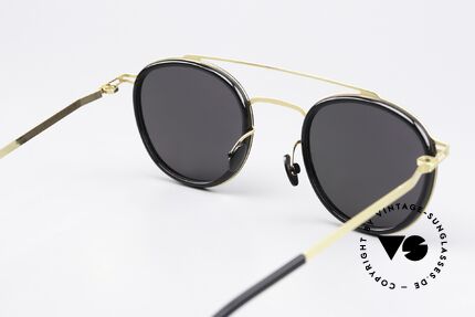 Mykita Olli Panto Sunglasses Black Gold, lenses (100% UV) could be replaced with prescriptions, Made for Men and Women