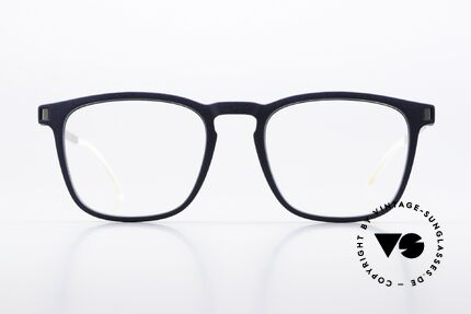 Mykita Mylon Jujubi Navy Blue Designer Glasses, size 52-19, color 561 Navy Blue/Matte Silver, Made for Men and Women