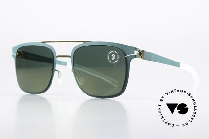 Mykita Hunter Sunglasses Brilliantgreen, Color Code 146 is "Gold / Opal Brilliantgreen Solid", Made for Men and Women