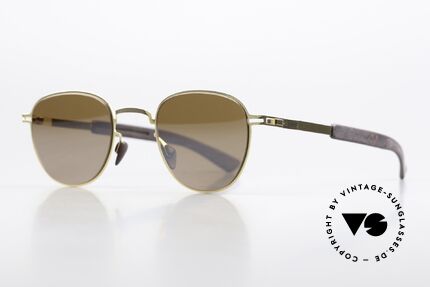 Mykita Mylon Basil Panto Shades Light Mirrored, col 244: Gold/Ebony Brown Siennabrown Flash, Made for Men and Women
