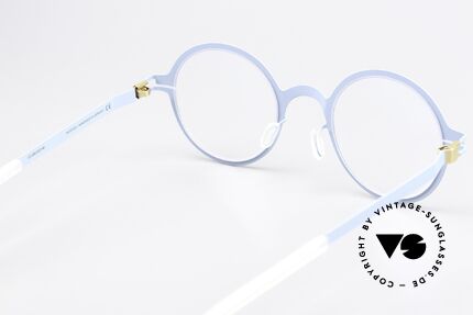 Mykita Thelonius Round Specs In Sky Blue, innovative flexible frame construction: one size fits all, Made for Men and Women