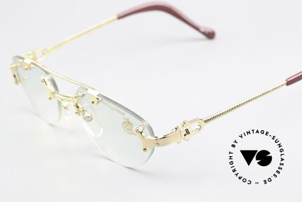Machiavelli 16-303 Eye-Catching Vintage Glasses, gold-plated titanium & slightly tinted demo lenses, Made for Men and Women