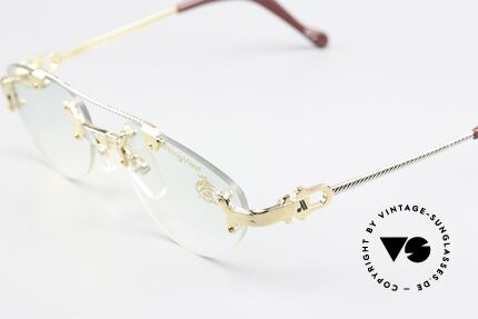 Machiavelli 16-301 Magnificent Vintage Glasses, gold-plated titanium & slightly tinted demo lenses, Made for Men and Women