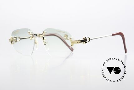 Machiavelli 14-300 Stately Glasses 80's Rimless, a really eccentric & opulent frame from the 1980's, Made for Men and Women