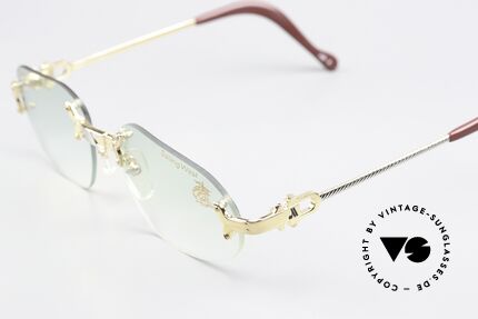 Machiavelli 14-300 Stately Glasses 80's Rimless, gold-plated titanium & slightly tinted demo lenses, Made for Men and Women